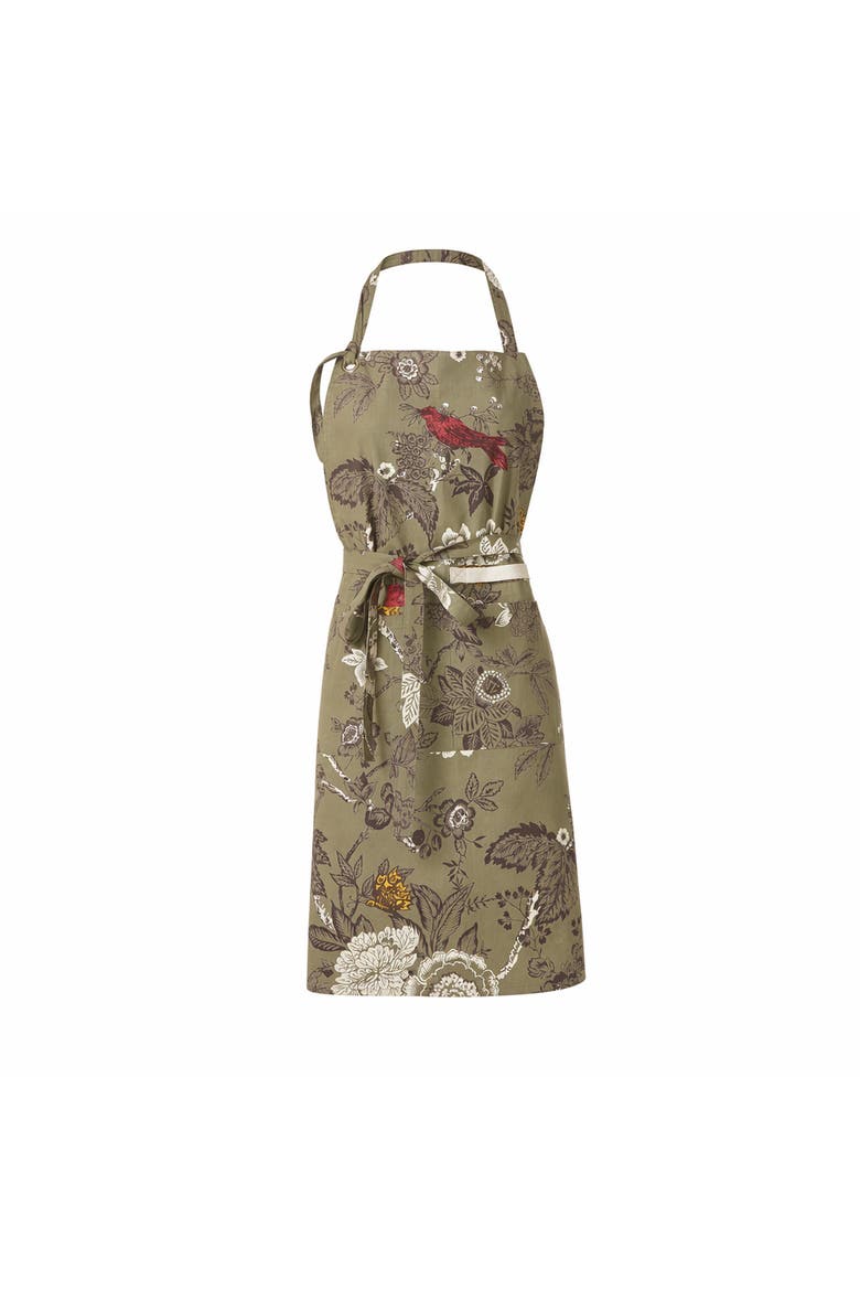 Autumn Toile Cotton Baking Apron Green One Size Fits Most, Main, color, Green