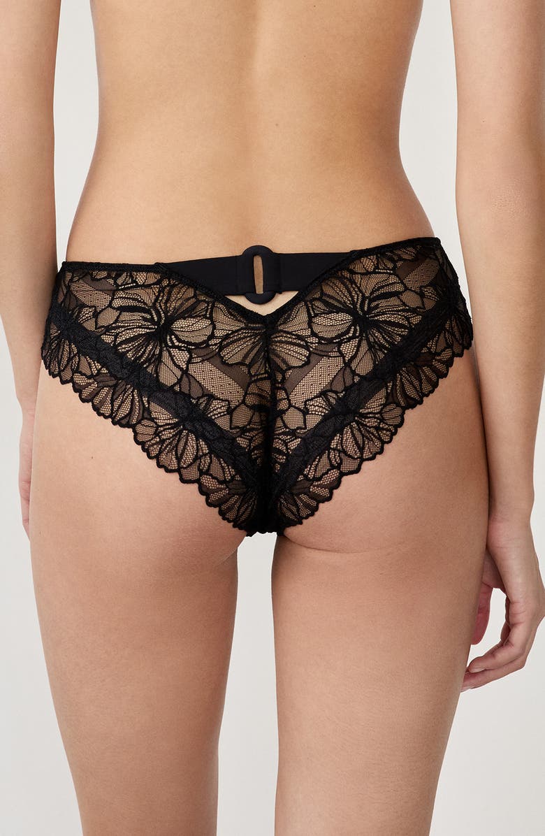 Etam Hedonisme Lace Hipster Panties, Alternate, color, Black
