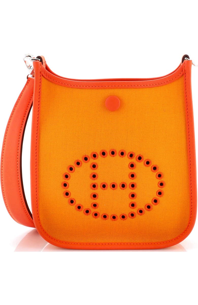 Pre-Owned Hermes Neo Evelyne Bag Toile and Leather TPM, Main, color, Feu