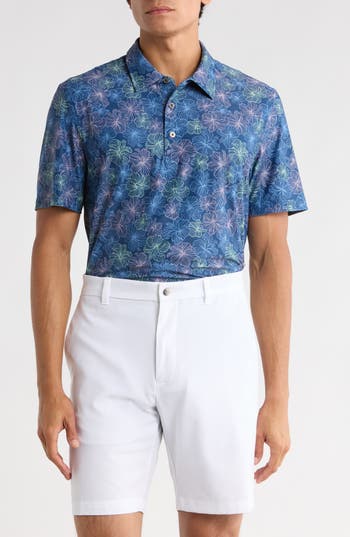 Reyn Spooner Electric Biscus Polo In Blue
