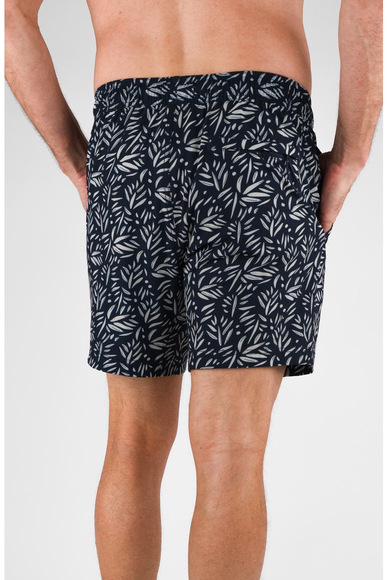 Hybrid 4-Way Stretch Swim Shorts, Alternate, color, PRESSED LEAVES