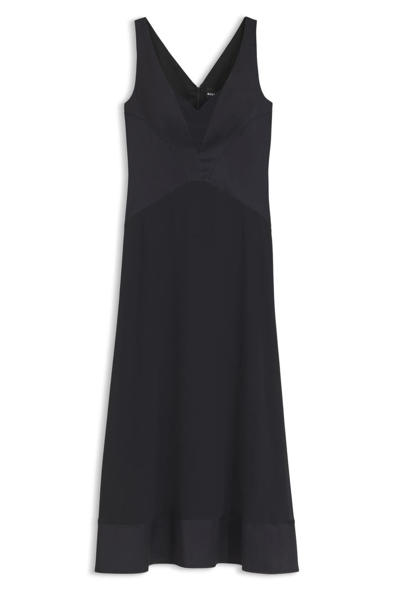 Depalma Topstitched A-Line Slipdress, Alternate, color, DEEPEST MIDNIGHT