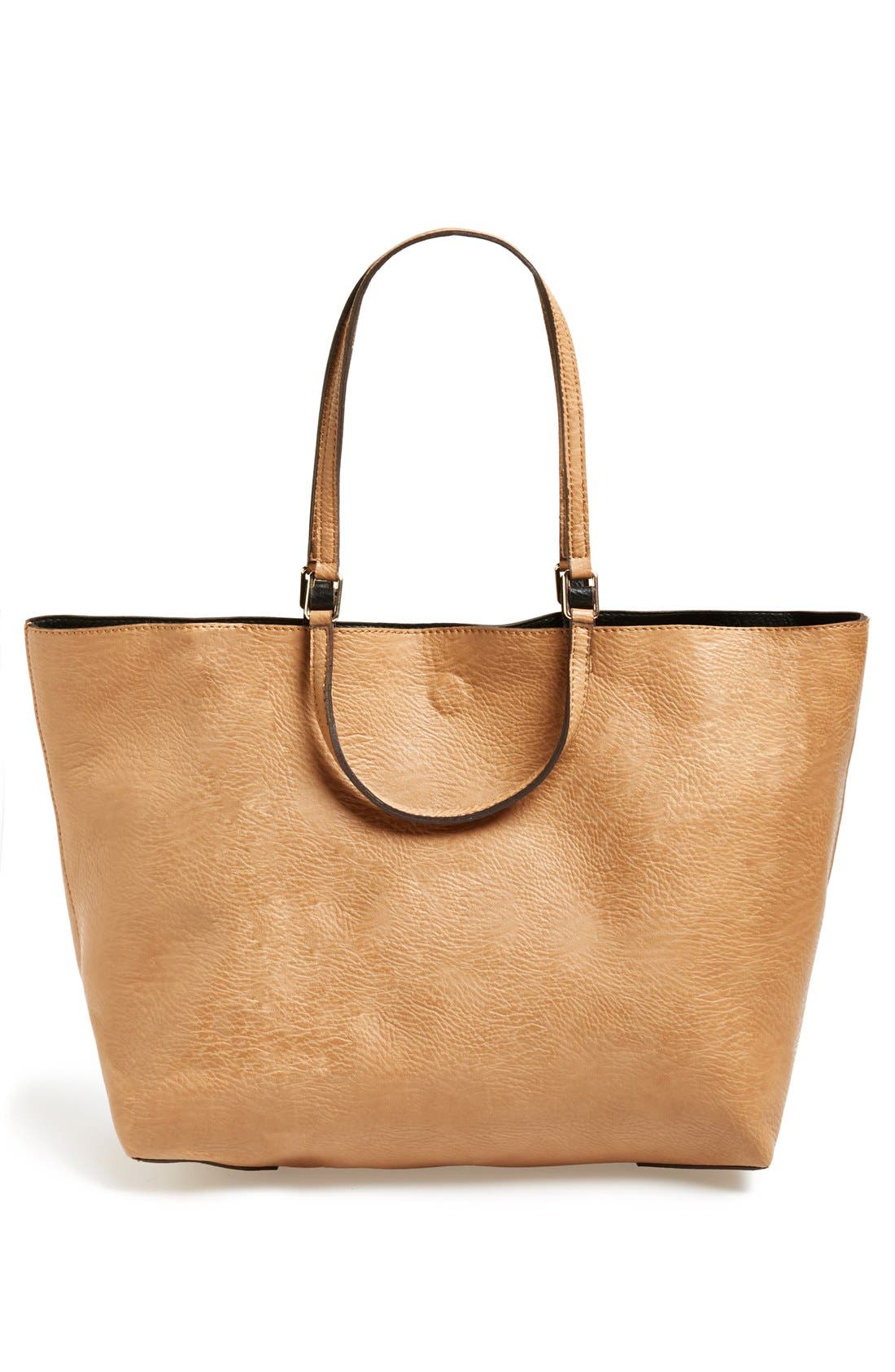 Street Level Reversible Faux Leather Tote, Alternate, color, 
