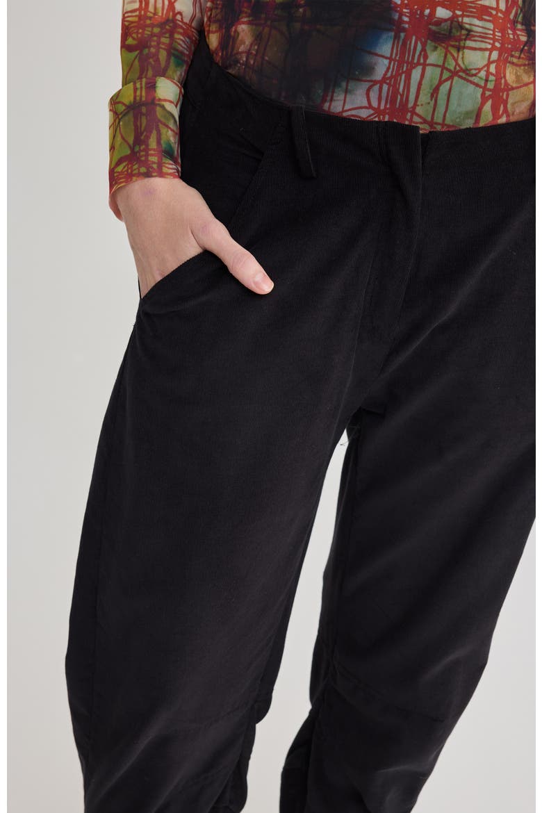Zoe O-Shape Velvet Pants, Alternate, color, Black