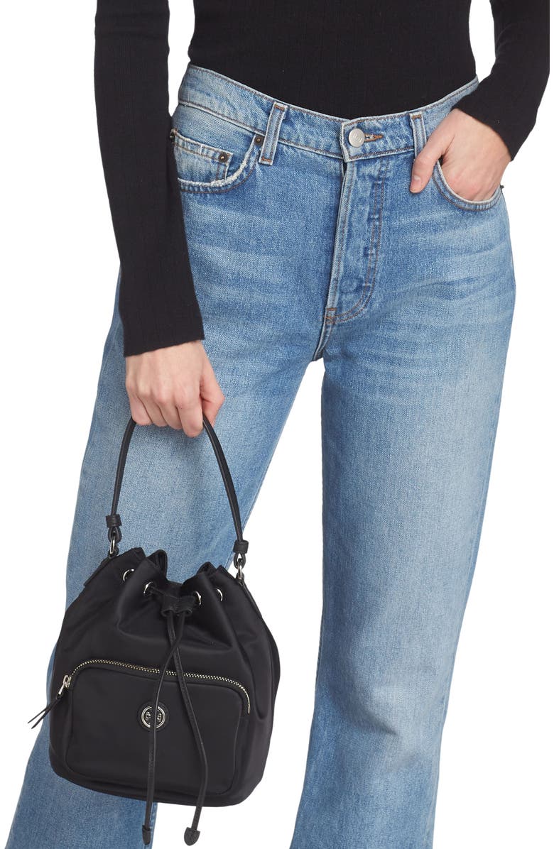 Tory Burch Virginia Recycled Nylon Bucket Bag, Alternate, color,