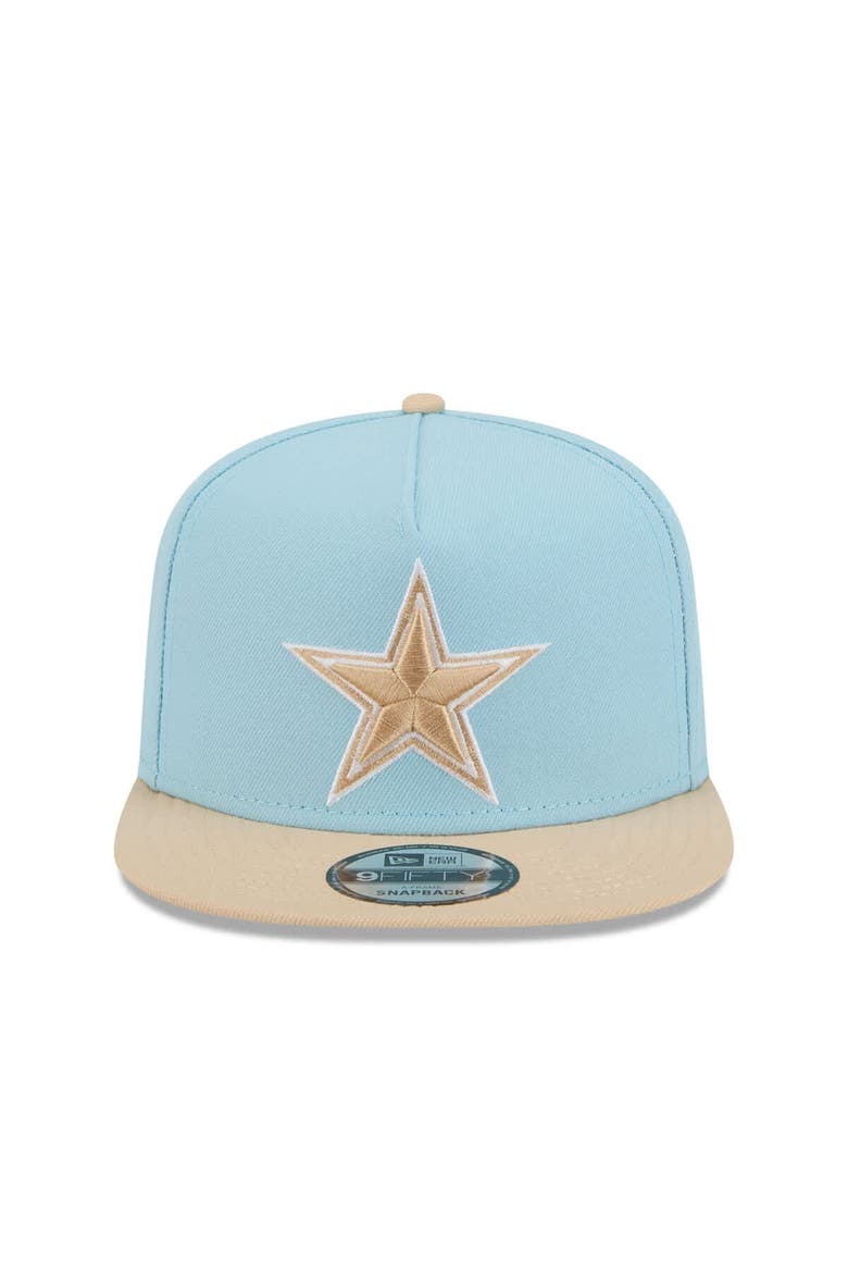 Men's New Era Light Blue/Brown Dallas Cowboys Two-Tone Color Pack A-Frame 9FIFTY Snapback Hat, Alternate, color, Light Blue