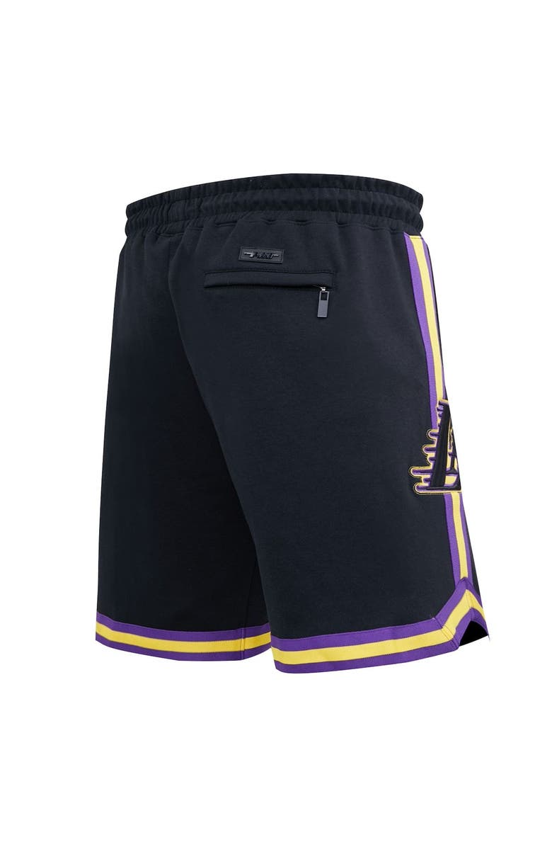 PRO STANDARD Men's Pro Standard Black Los Angeles Lakers Chenille Shorts, Alternate, color, 