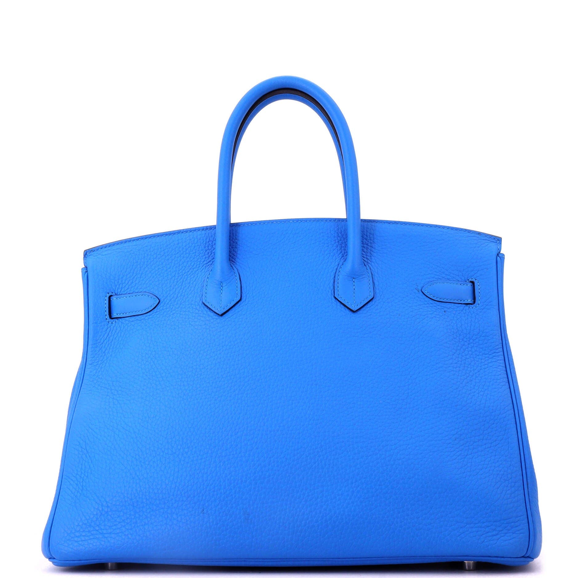 Birkin Handbag Blue Clemence with Palladium Hardware 35, Alternate, color, Blue