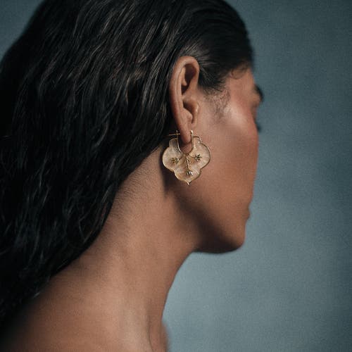 Dhwani Bansal Mosaic Earrings In Gold