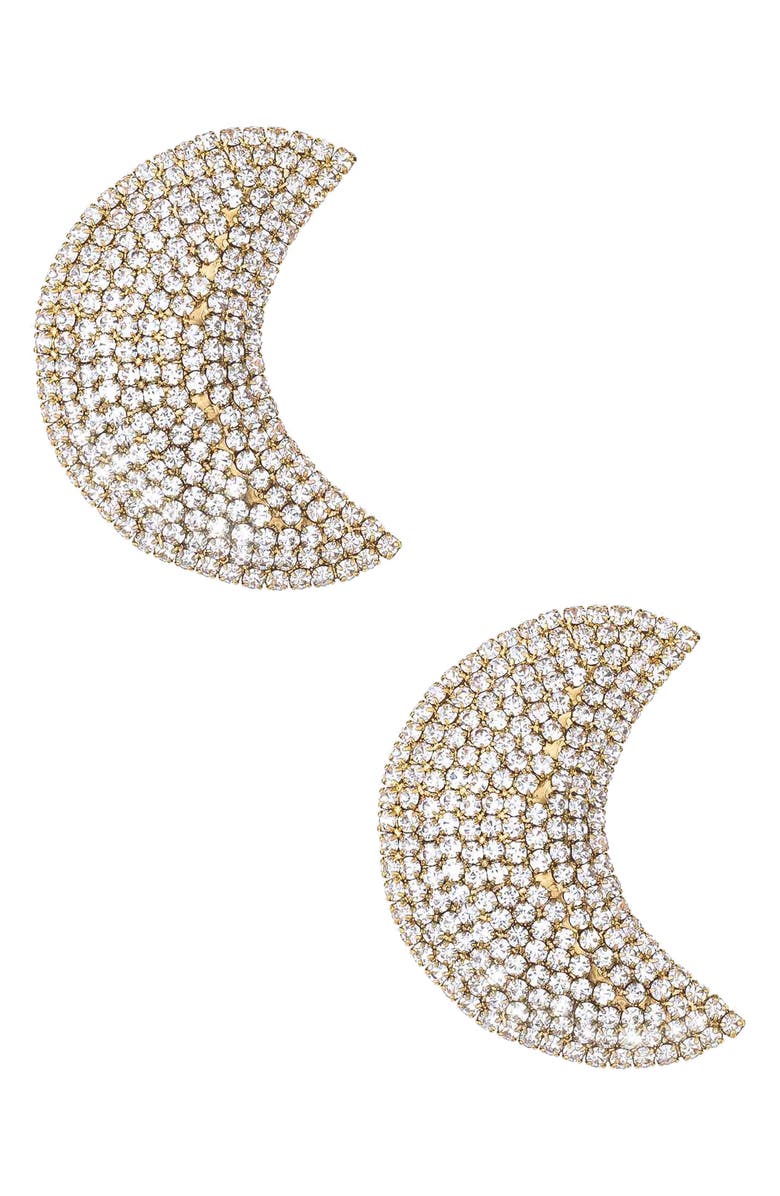 Ettika Crystal Crescent Moon Drop Earrings, Main, color,