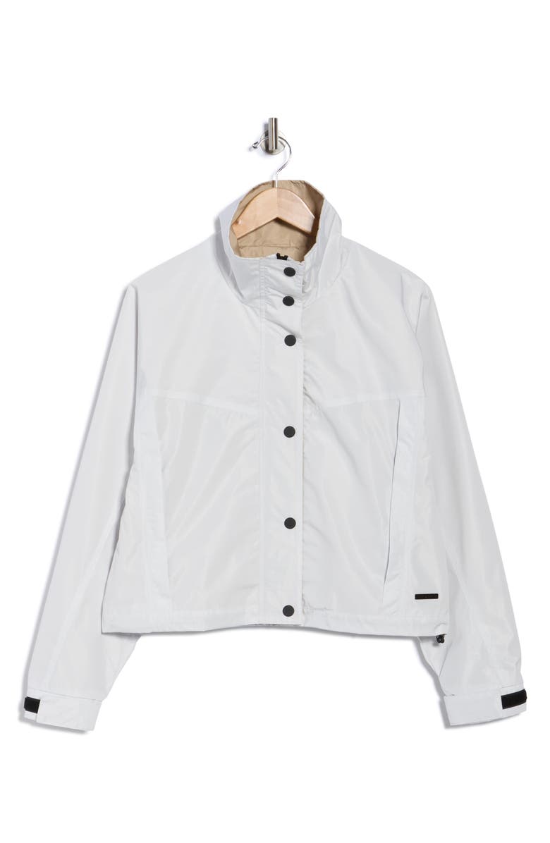 Noize Skye Stand Collar Drawcord Rain Jacket, Alternate, color, Offwhite