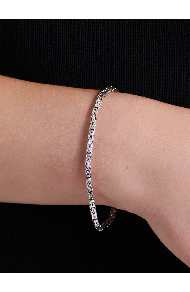 DEVATA Borobudur Round 3mm Chain Bracelet in Sterling Silver, Alternate, color, Silver