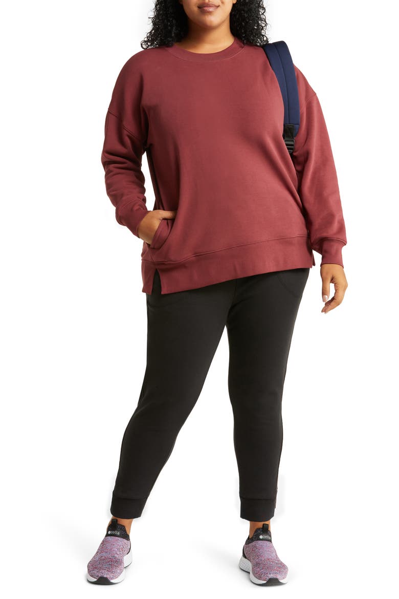 Amazing Crewneck Sweatshirt, Alternate, color, BURGUNDY PORT