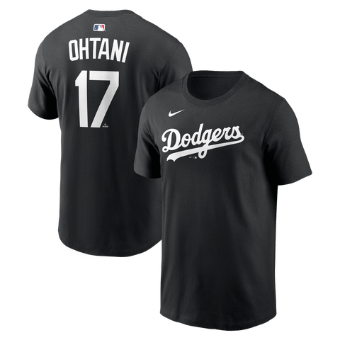 Men's Nike Shohei Ohtani Black Los Angeles Dodgers Name & Number T-Shirt
