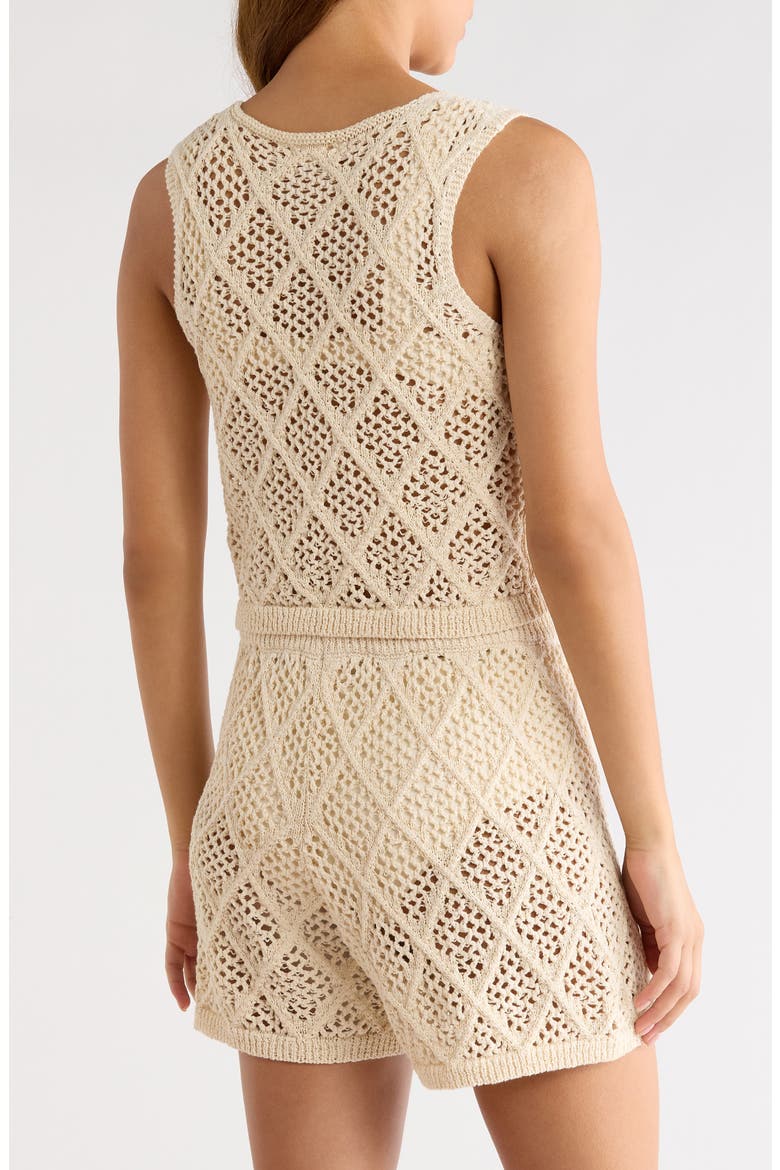 Open Stitch Cotton Blend Cover-Up Vest, Alternate, color, NATURAL