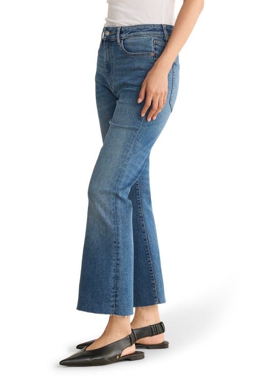 Warp & Weft Warp+weft Nao Raw Hem High Waist Crop Bootcut Jeans In Blue