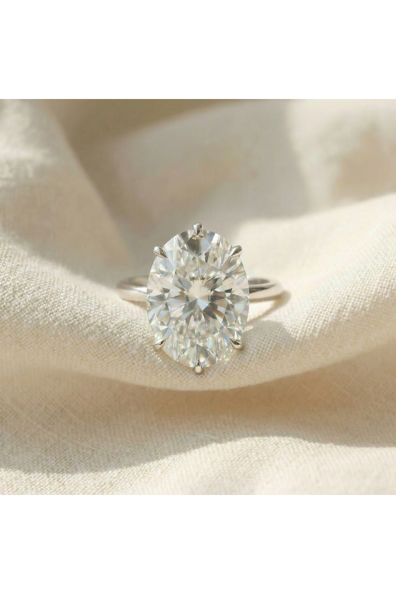 Certified 3CT Platinum Oval Diamond 6-Prong Solitaire Engagement Ring Lab Grown, Alternate, color, Platinum