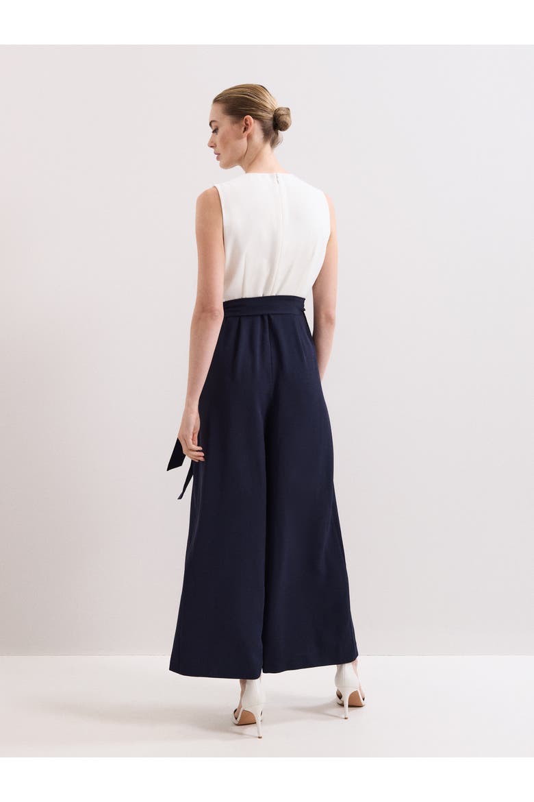 Brylee Wide Leg Jumpsuit, Alternate, color, Navy/Ivory