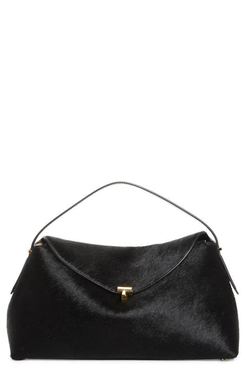 T-Lock Genuine Calf Hair Top Handle Bag