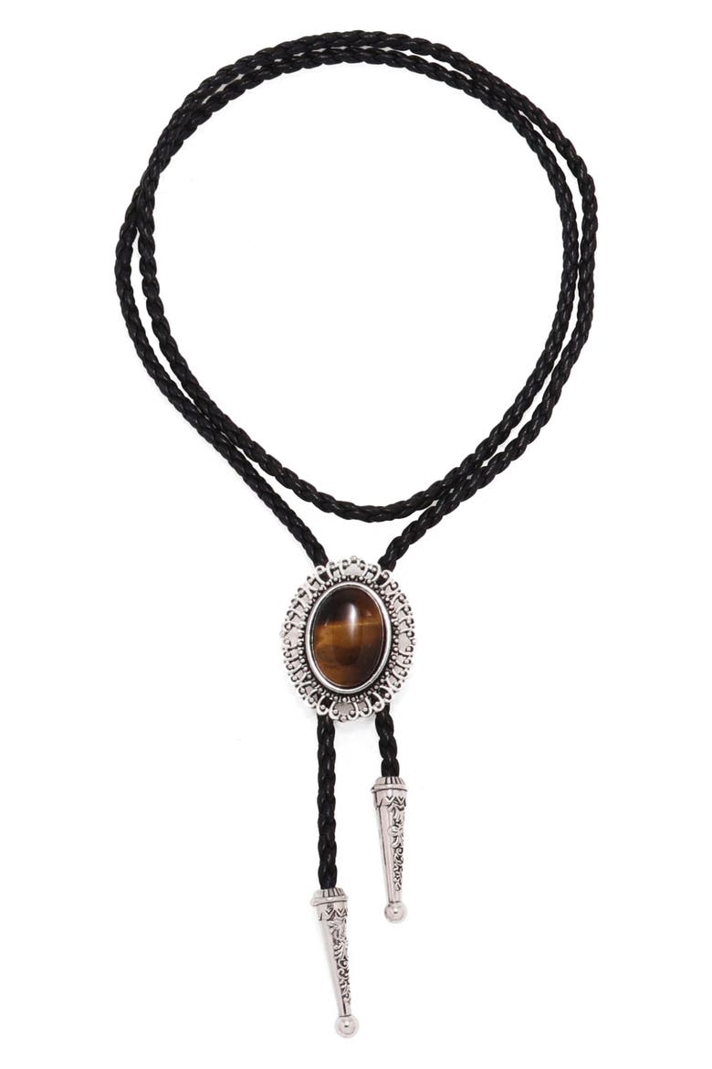 Milton Bolo Necklace, Main, color, BROWN