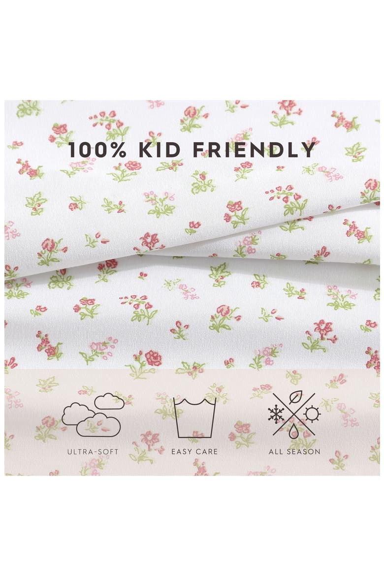 Mae Floral Print Sheet Set, Alternate, color, PASTEL PINK