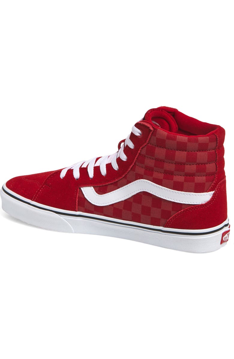 Vans Filmore High Top Check Sneaker, Alternate, color, Red/White