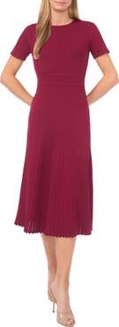 Ted Baker Pointelle Short Sleeve Midi Dress
