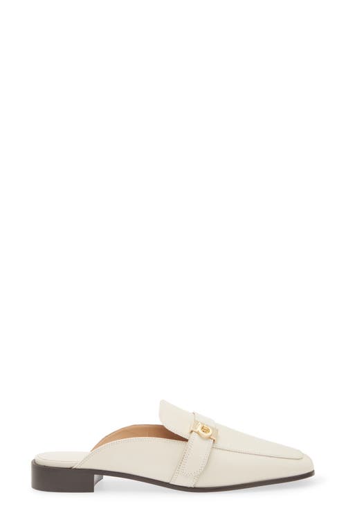 Ferragamo Hug Buckle Loafer Mule In White