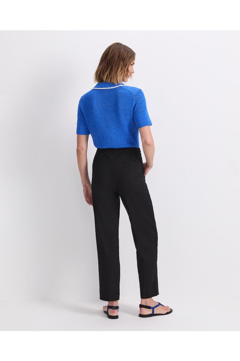 Rosa Tapered Linen Blend Trousers, Alternate, color, Black