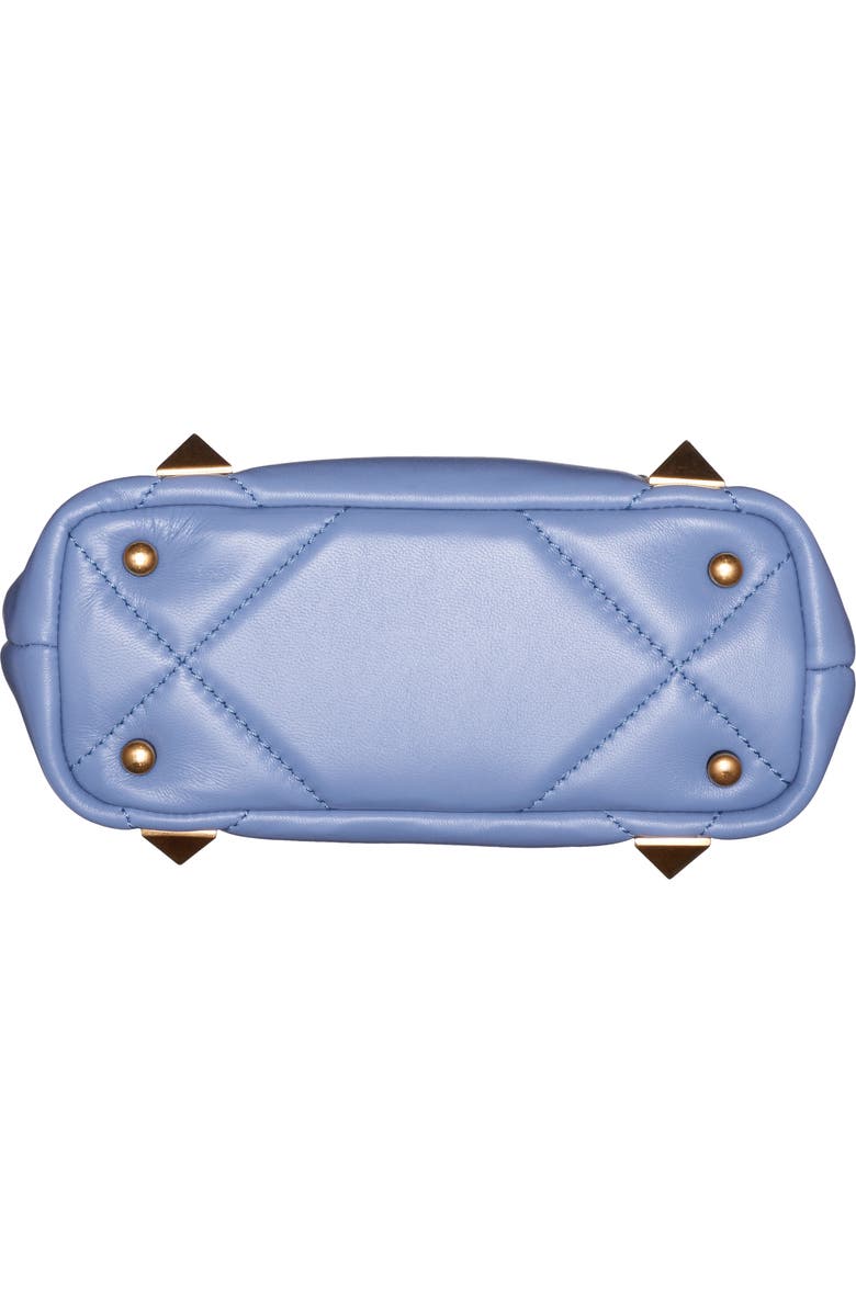 Valentino Garavani Mini Roman Stud Matelassé Leather Top Handle Bag, Alternate, color,