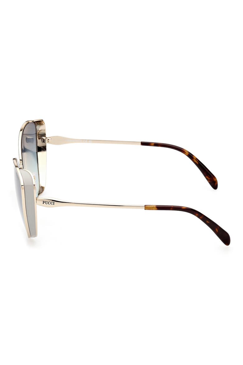 61mm Cat Eye Sunglasses, Alternate, color, GOLD / GRADIENT SMOKE