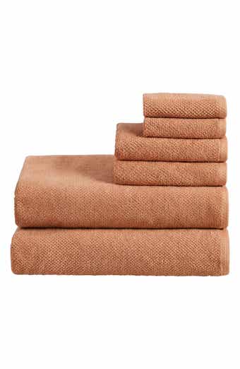 6-Piece Cotton Textured Bath Sheet Set