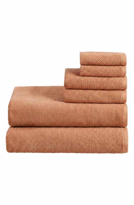6-Piece Cotton Textured Bath Sheet Set