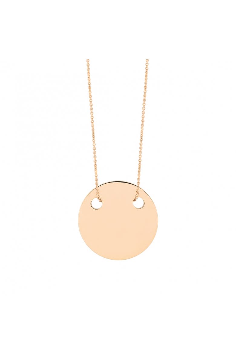 Mini Disc Necklace, Main, color, Plain Gold