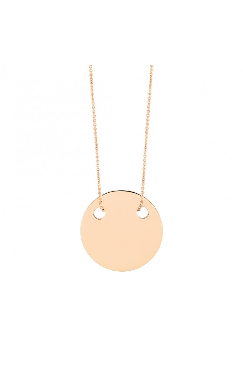 ginette ny Mini Disc Necklace, Main, color, Plain Gold