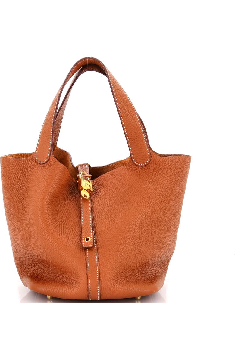 Pre-Owned Hermes Picotin Lock Bag Clemence MM, Main, color, Gold