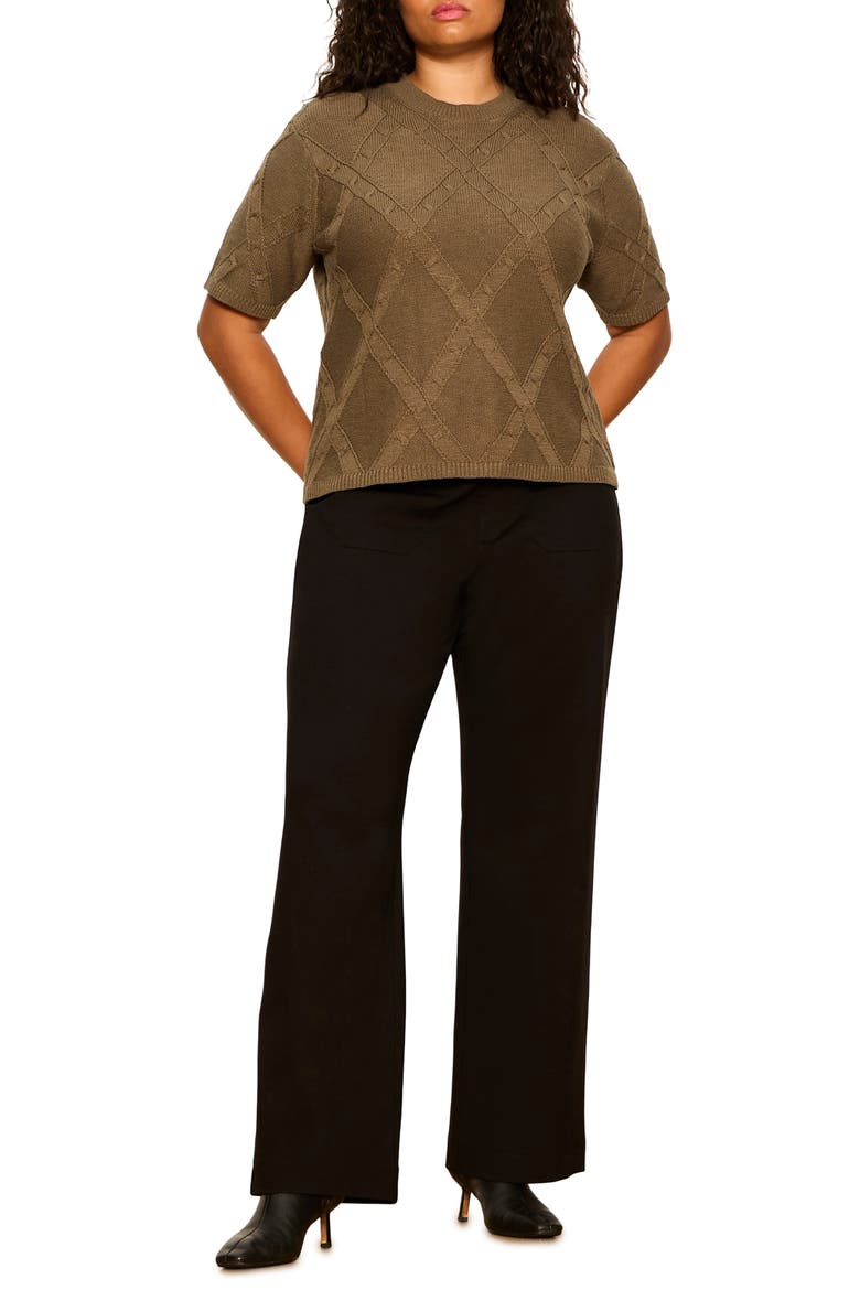 Perfect Short Sleeve Sweater, Alternate, color, FOREST GREEN