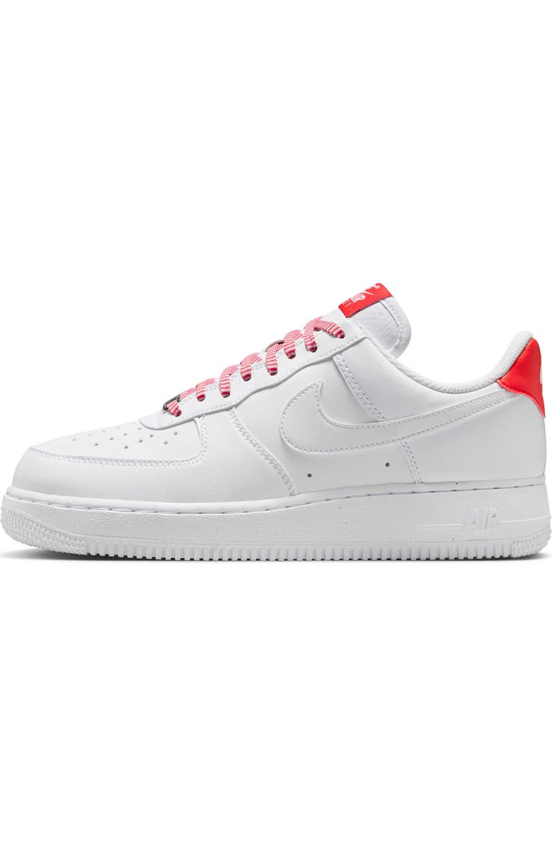 Nike Air Force 1 '07 Basketball Sneaker, Alternate, color, White/ Pink/ Silver/ Crimson