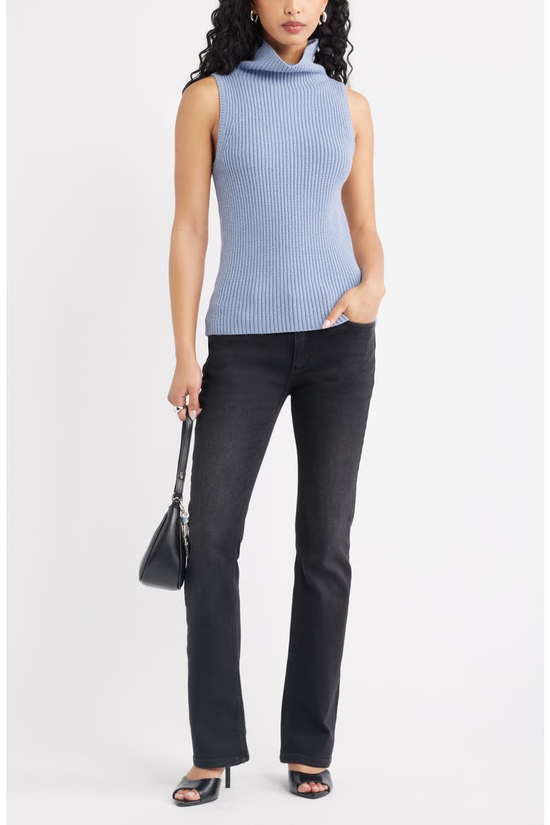 Sleeveless Funnel Neck Sweater, Alternate, color, BLUE TEMPEST