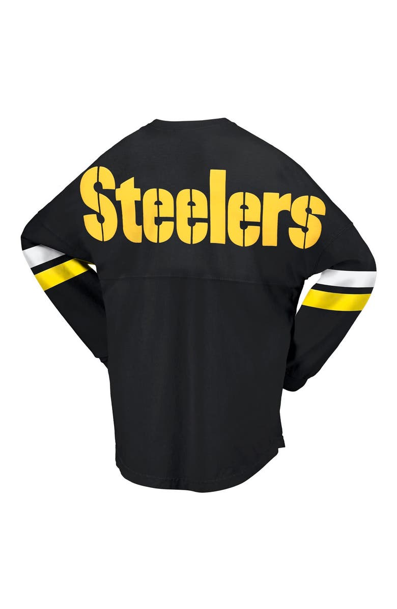 FANATICS Women's Fanatics Branded Black Pittsburgh Steelers Spirit Jersey Lace-Up V-Neck Long Sleeve T-Shirt, Alternate, color, 