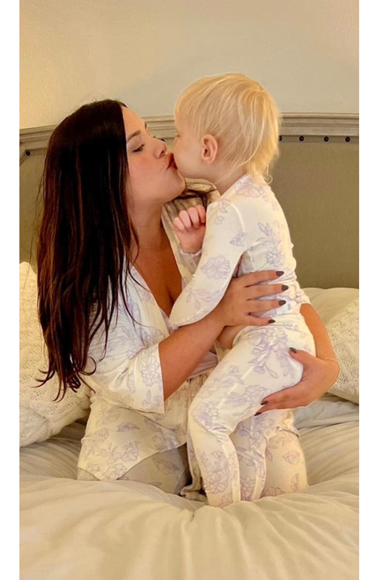 Everly Grey Charlie Fitted Long Sleeve 3-Piece Pajamas, Alternate, color, Bali