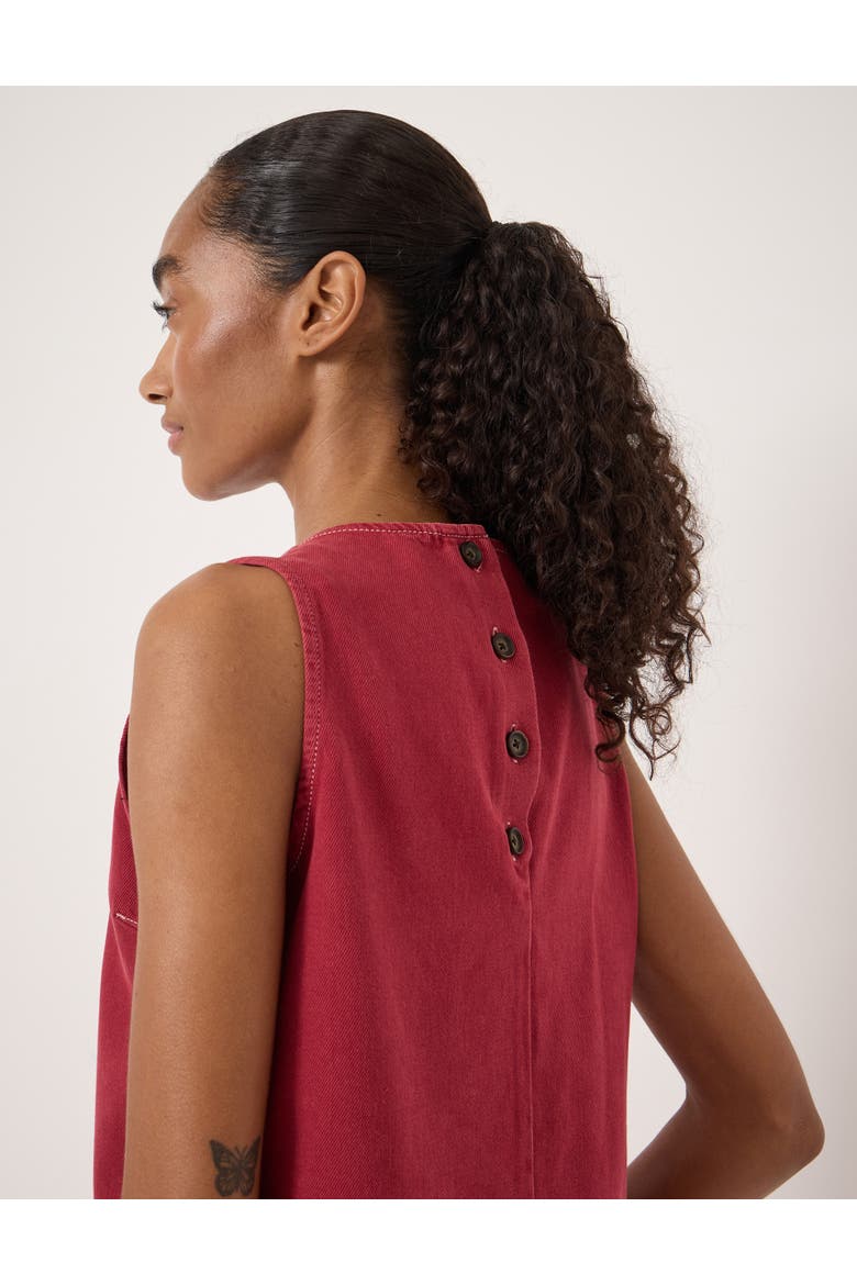 Valerie Denim Shell Top, Alternate, color, Red