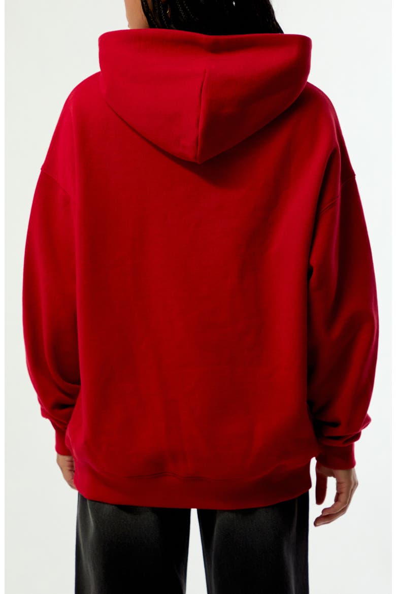 Logo 1980 Oversize Cotton Blend Hoodie, Alternate, color, RED