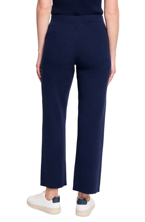 Nz Active By Nic+zoe Unwind Wide Leg Rib Knit Pants In Ink