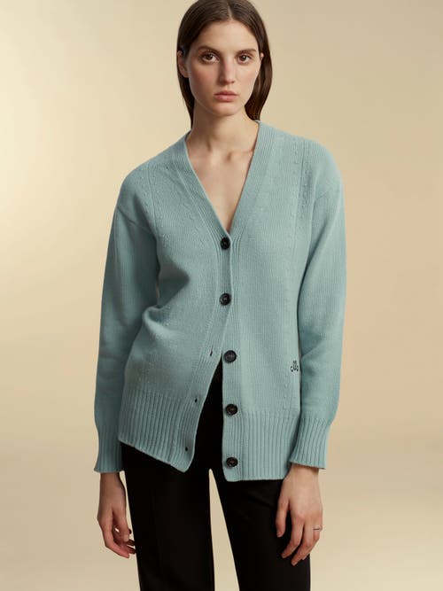 Marina Moscone Waisted Cardigan In Icy Blue