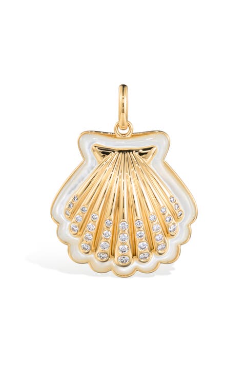 Jumbo Diamond Seashell Pendant