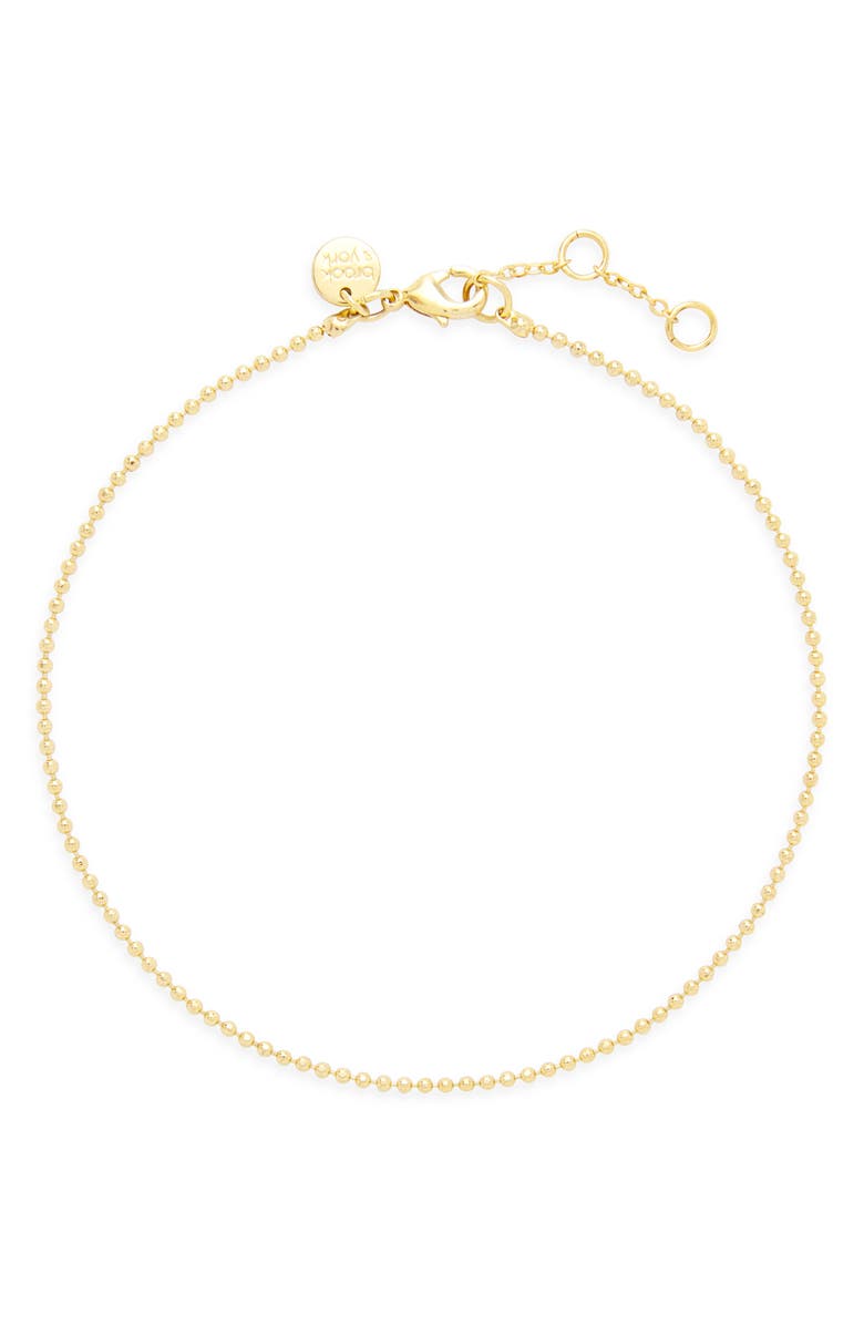 Brook and York Mae Bead Chain Anklet, Main, color, Gold