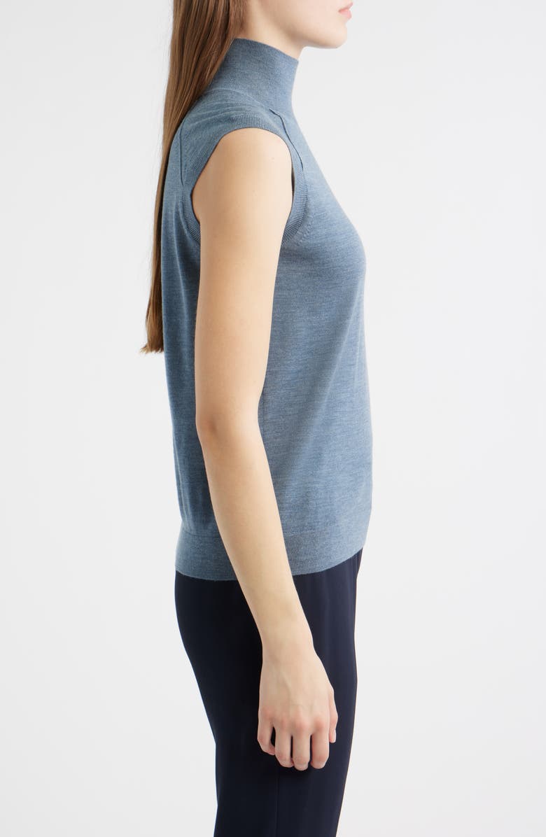 BOSS Fipini Turtleneck Sleeveless Virgin Wool Sweater, Alternate, color, Tanzanite
