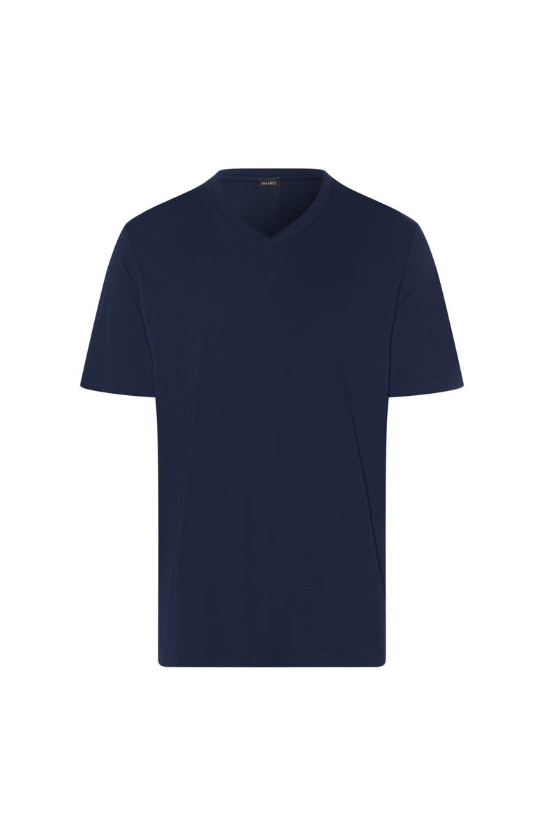 Hanro Night And Day Cotton and TENCEL V-Neck T-Shirt, Main, color, Deep Navy