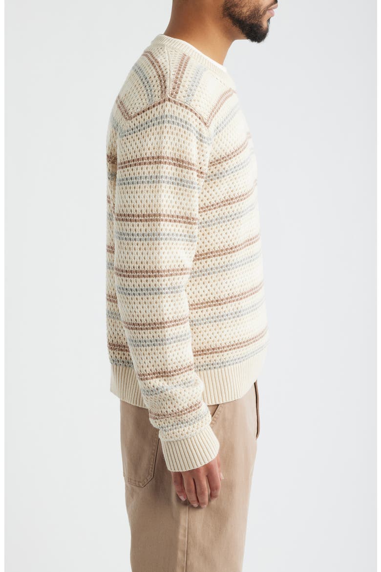Stripe Pima Cotton & Linen Sweater, Alternate, color, NATURAL